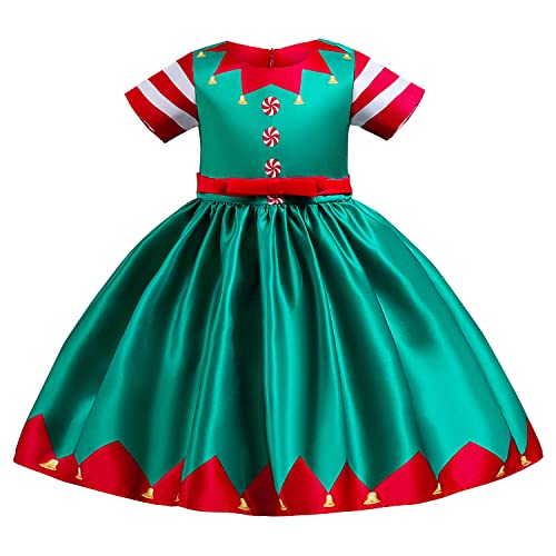 NNJXD Girls Dress Christmas Eve Xmas Snow Holiday Halloween Party Dresses