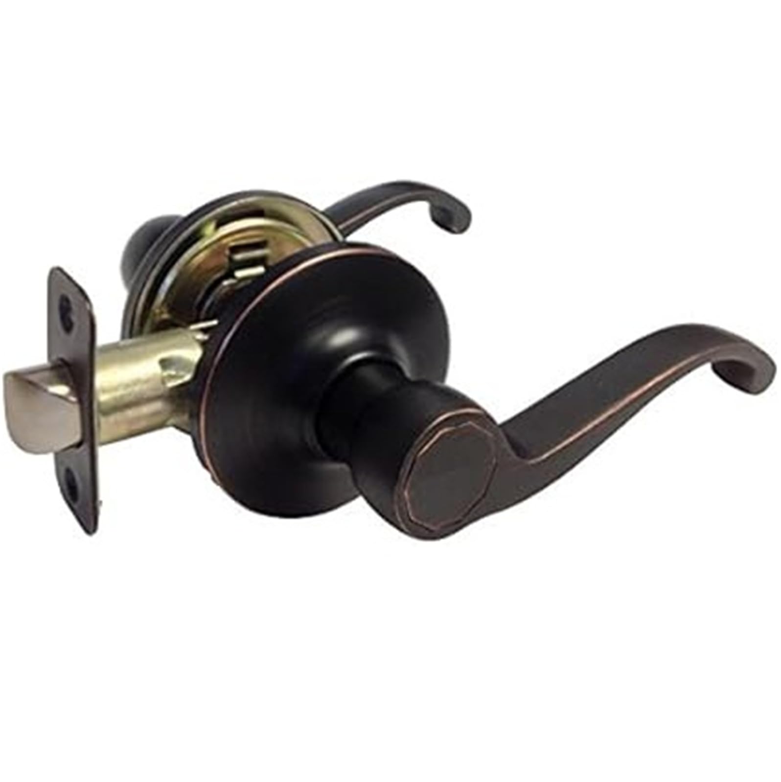 Dark Oil Rubbed Bronze Door Lever Handles, 4-Pack for Hall and Closet Passage