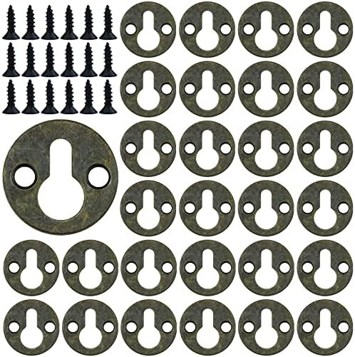 Adiyer 50pcs Round 25mm / 1-inch Mortise Type Metal Keyhole Hangers ...