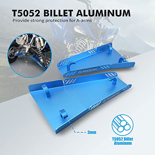 Nicecnc Blue A-Arm Skid Plate Guard Protector And Rear Brake Rotor Disc Guard 11Mm Compatible With Yamaha Yfz450R 2009-2023 Yfz450X 2010-2011 #TOP4