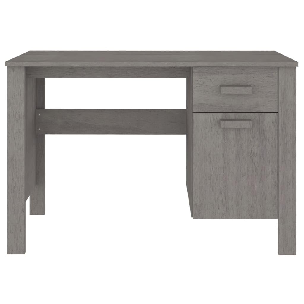 Desk Tavolo Gaming Scrivania Ufficio Tavolo Consolle Scrivania HAMAR Grigio Chiaro 113x50x75 cm in Legno di Pino per Soggiorno Studio Sala Studio Camera Da Letto