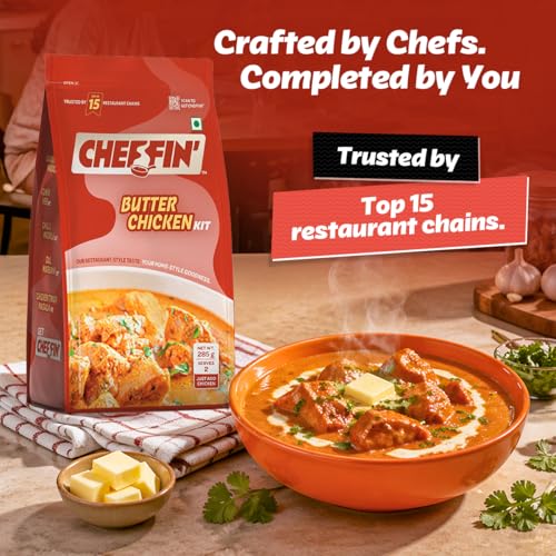Image of Cheffin' Ready to Cook Curry Kit Combo Pack of 5 | Butter Chicken, Tikka, Shahi Paneer, Dal Makhani, Kadhai Veg | Just Add Paneer /Chicken /Veg | Cooks in 10 Mins | Serves 2-3 Each