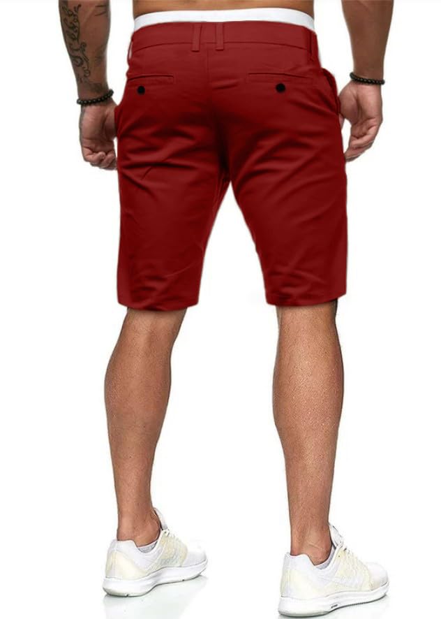 Image of HUNGSON Mens Slim Fit Shorts Stretch Chino Short Pants