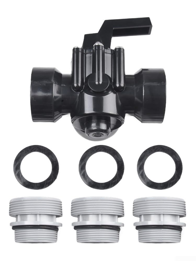 Valvola a 3 Vie per Pompa Piscina 4517 Spa - Raccordo Tubo ABS Nero 1.5 Pollici con Filettatura Maschio per femmina per Manutenzione Acqua