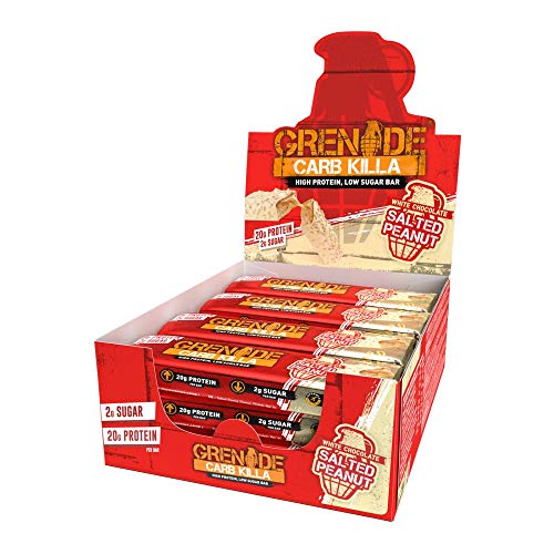 Grenade Carb Killa Hochproteinriegel, 12 x 60 g - White Chocolate Salted Peanut Cover
