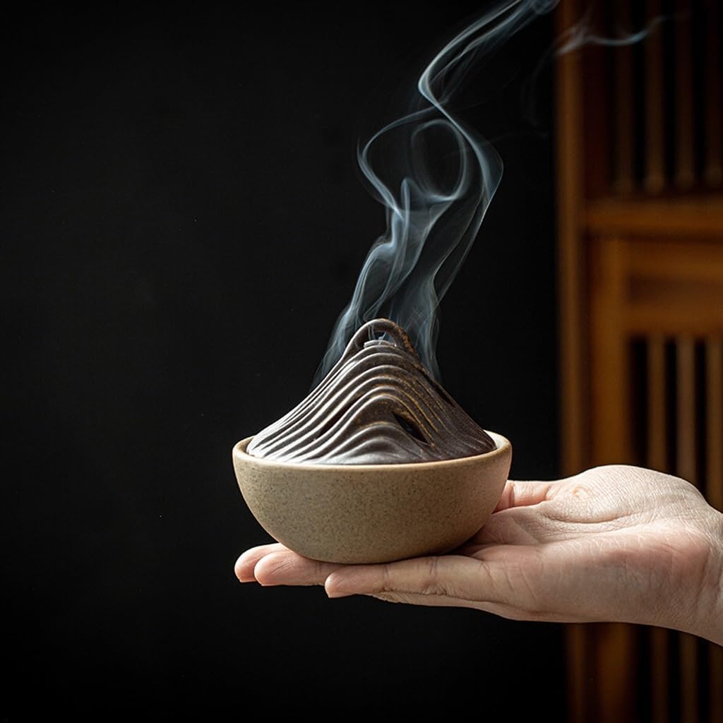 Incense Holder Incense Burner Incense Waterfall Home Indoor Sandalwood Agarwood Incense Furnace Ceramic Aroma Furnace Zen Incense Furnace Ornament Backflow Incense Burner