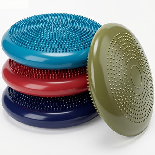 Image of Libima 4 Pcs Wiggle Seat for Kids Inflated Wobble Cushion | 13'' Sensory Flexible Seating for Classroom Elementary, Balance Disc for Student Adults Pet Training Office School Home Chair