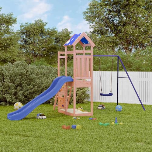 Spielturm aus Massivholz Douglasie mit Sandkasten, Rutsche und Schaukel - Spielgerät für Garten und Spielplatzgerät aus Holz für draußen - Kletterturm