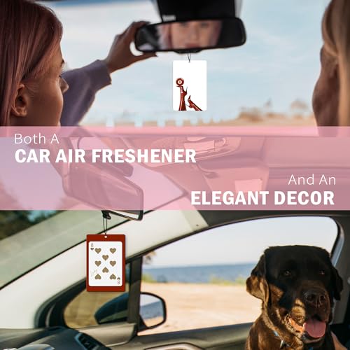 Image of Trendy Retro Cheetah Car Air Freshener 4Pcs, Trendy Funky Leopard Star Red Lucky 8 Ball Air Freshener for Car Interior Closet Drawer Books, Room Decor For Women CarMirror Decor Hanging