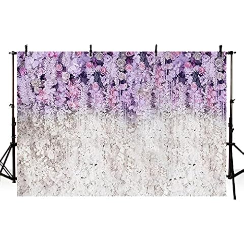MEHOFOND Lavender and White Floral Backdrop Cover
