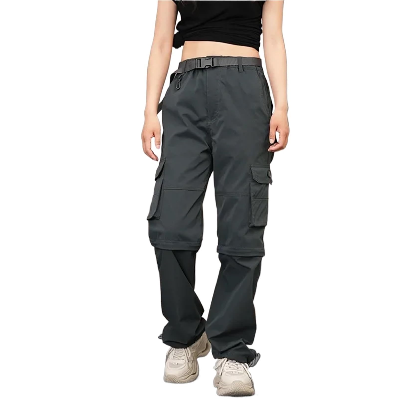 Pantaloni da Trekking Convertibili Uomo, Leggeri e Traspiranti, con Cerniera, for attività all'aperto per Escursionismo, Pesca, Sci E Campeggio