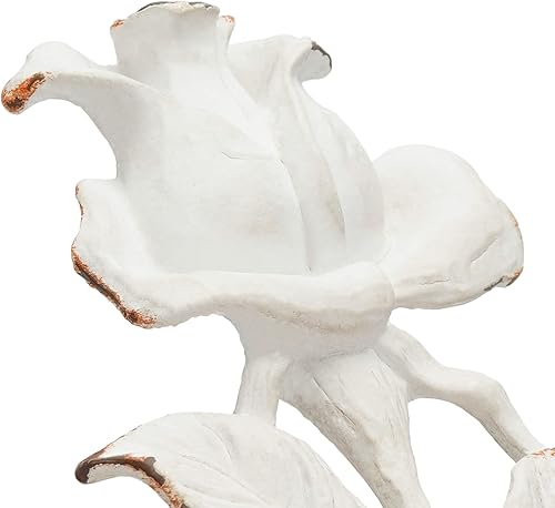 Miniatura 7 de SOFFEE DESIGN 2 ganchos individuales blancos con diseño de rosas 3D, estilo retro adornado para decoración de pared de habitación, abrigo, sombrero,