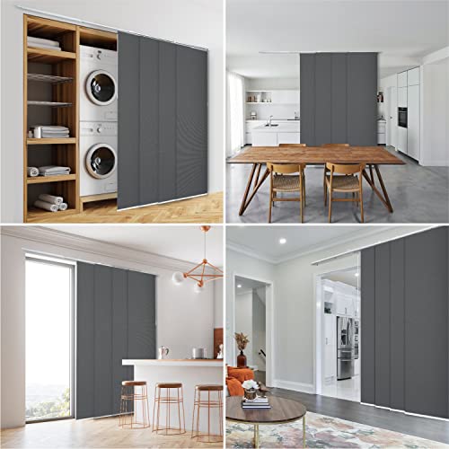 Chicology Sliding Door Blinds , Blinds For Sliding Glass Doors , Sliding Glass Door Blinds , Vertical Blinds For Patio Doors , Room Divider , Skyrise Grey (Light Filtering) W:46-86 X H: 0-96 Inch #TOP2