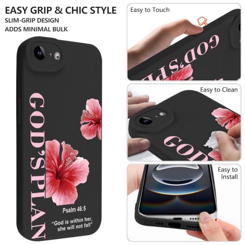 Coque chrétienne iPhone 17e cadeau foi verset de la Bible rose