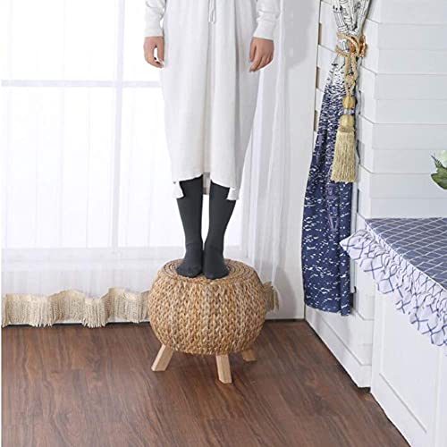 Reposapiés de ratán y madera maciza rustico para salon y dormitorio 5