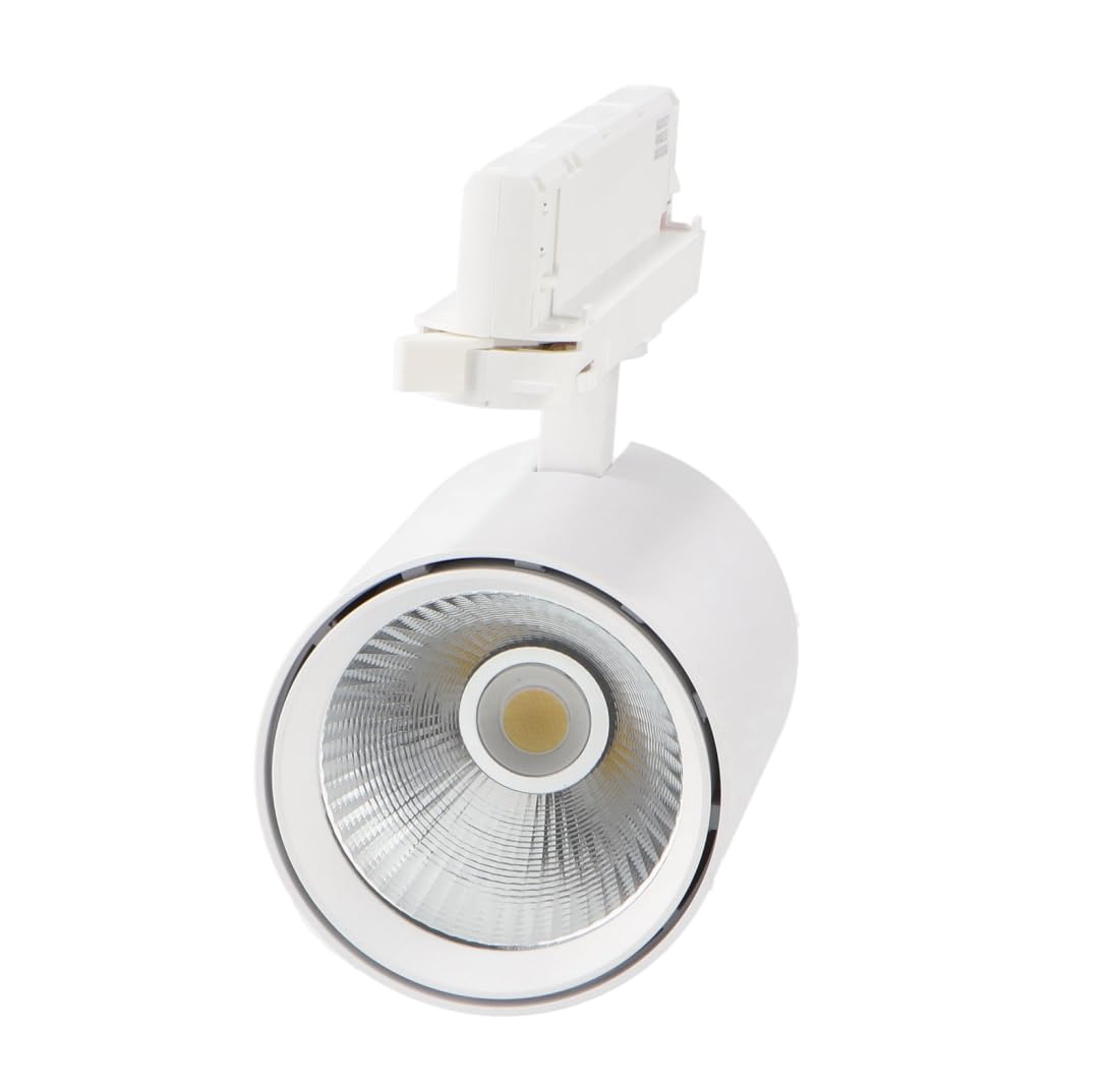 ONSSI® Foco LED 30W Para Carril Trifásico de 4 Hilos COB Led,(CCT Cambio en Blanco Frío-Neutro-Cálido) Focos Led de Techo para Comercial No Flicker (Blanco, 30W)