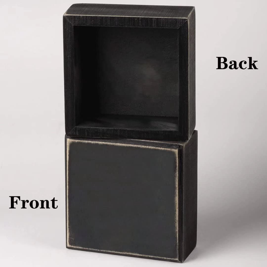 This Is Our Happy Place Classic Box Sign with Inspirational Quotes Desktop Wood Box Signs for Home Office Decor Signs 5x5 inch