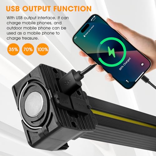 Image of Magnetic Gym Lamp for Posing, Portable Magnet LED Flashlight with Hanging Hook, 7th Gear Dimming & 180 Degree Folding, Handheld USB Rechargeable Power Bank Camping Light (1 PCS)