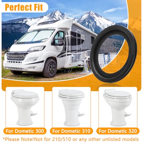 Image of 3 Pcs RV Toilet Seal, RV Toilet Flush Ball Seal Kit Silicone RV Toilet Seal Replacement for Dometic 300 /310 /320 Round RV Toilet Seal Kit Replacement for 385311658