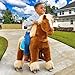 PonyCycle Ride on Brown Horse Toys Walking Horse Premium Model X, No Battery No Electricity Mechanical Brown Color Giddy up Pony Plush Toy Ride on Animal Size 3 for Age 3-4 Years X36