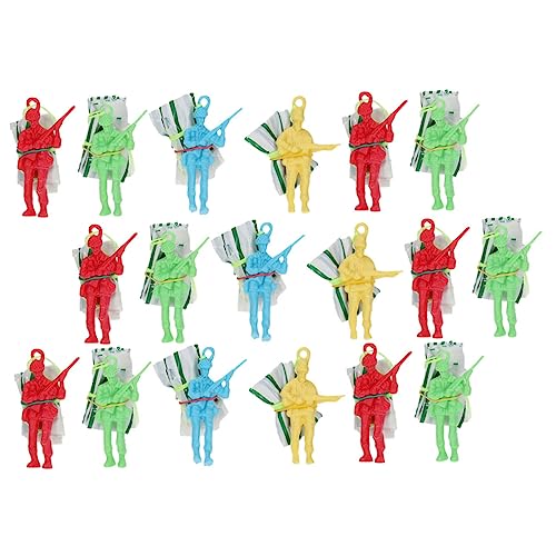BESTonZON Realistic Simulation Boys and Girls' Parachute Toys 30pcs Mini Soldier Parachutes for Boys Girls