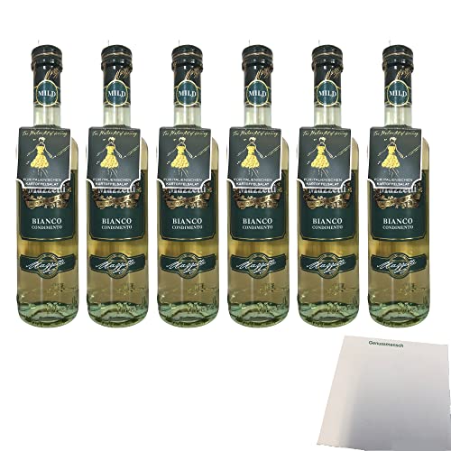 Mazzetti Condimento Balsamico Bianco Balsamessig Balsano 6er Pack (6x0,5l Flasche) + usy Block