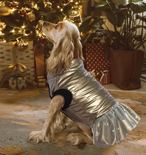 Iecoii Waterproof Winter Dog Dress, Extra Warm Winter Dog Coat, Fleece Dog Sweater Dress With Buttons, Turtle Neck Dog Jacket With Leash Hole For Harness, Soft Dog Cold Weather Coat #TOP6