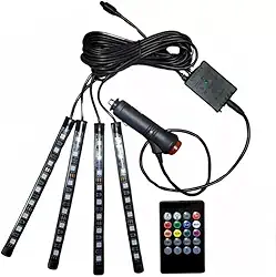 KIT ILUMINACAO LED AUTOMOTIVO NEON RGB TUNING CONTROLE 12V