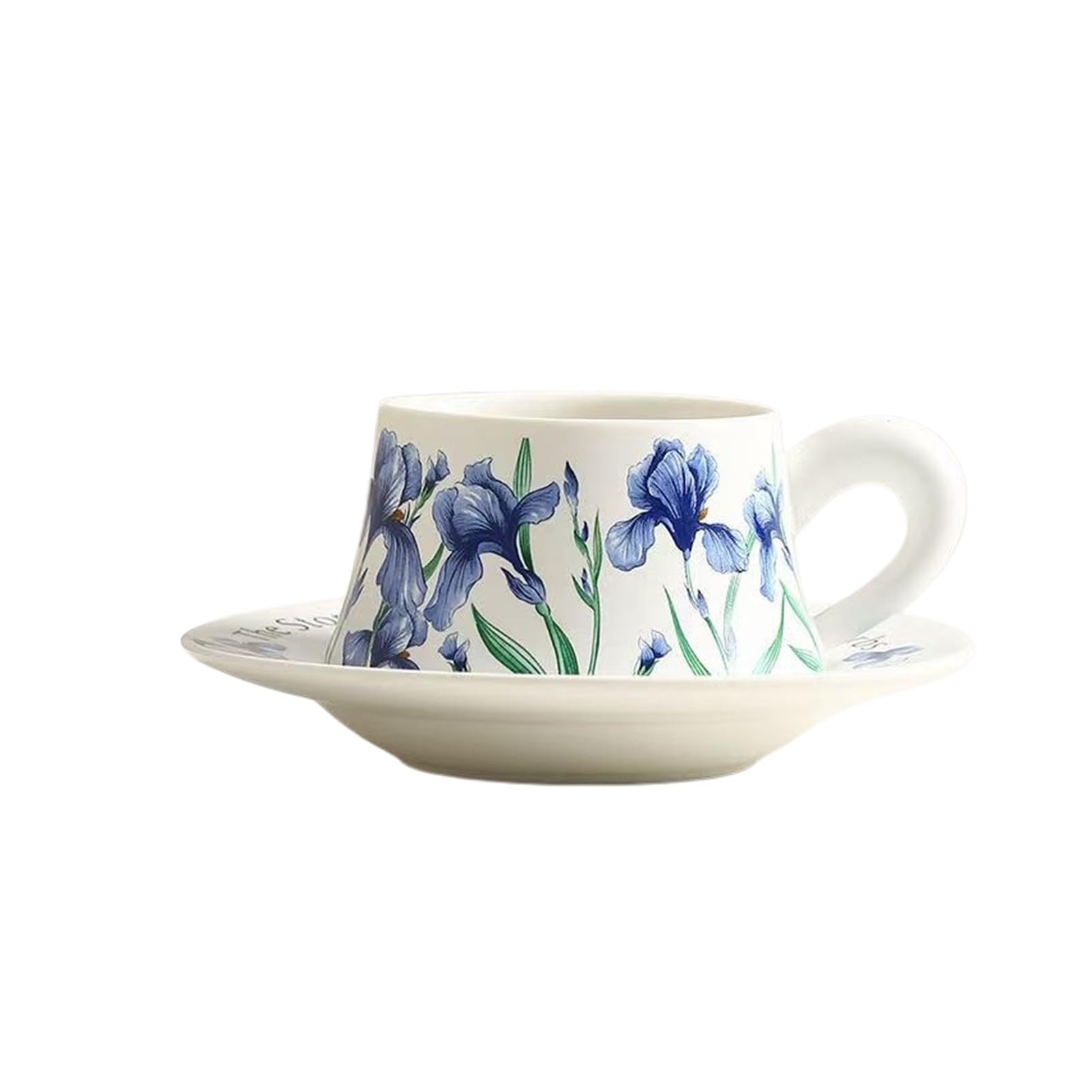 Tasse et soucoupe céramique iris rétro 280 ml pour expresso, matcha et chocolat