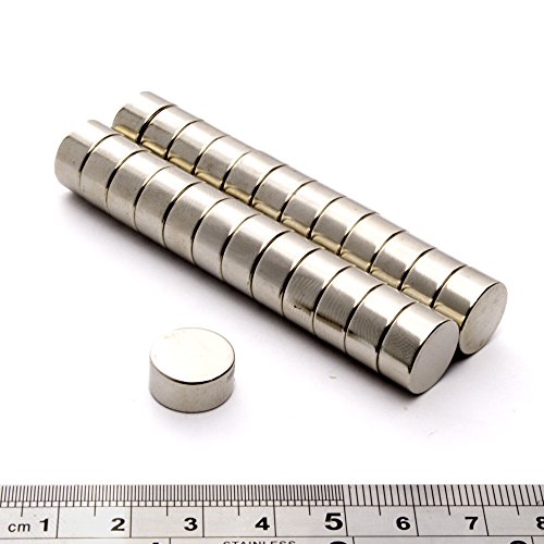 Power Magnet Store 1/2 "de diámetro x 1/4" de grosor (12.7 mm diámetro x 6,3 mm de espesor) imanes de neodimio * Super fuerte Tire de aproximadamente 4,25 kg * Círculo Redondo NdFeB Neo imán de tierras raras, 12.7mm x 6.35mm