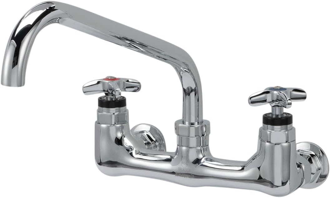 Encore Quik-fil 8" OC Wall Mount 3/4" High Volume Faucet with Mounting Kit and 12" Spout