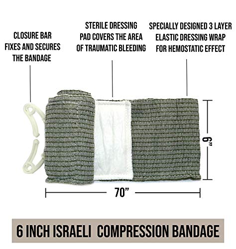 Israeli Bandage 2-Pack - 6" Self-Adhesive First Aid Wound Dressing #TOP4