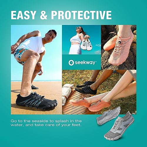Image of SEEKWAY Mens Womens Water Shoes Quick-Dry Aqua Sock Barefoot Athletic Sports Shoes for Outdoor Beach Swim surf Walking Diving Boating Hiking Pool