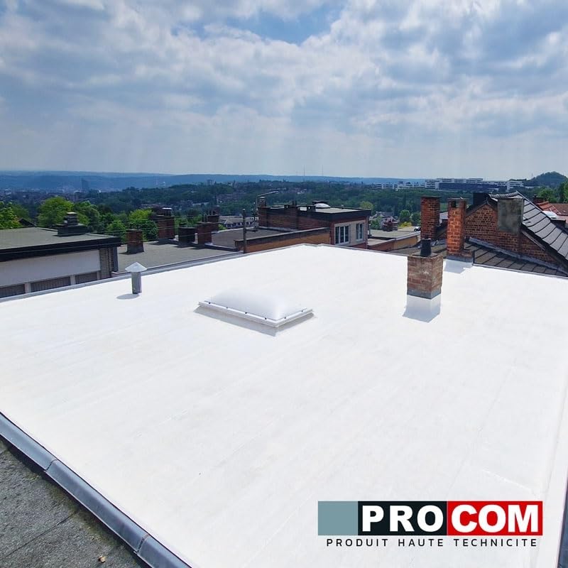PRO COM Cool roof - Peinture toiture anti chaleur, peinture blanche réfléchissante 10 litres