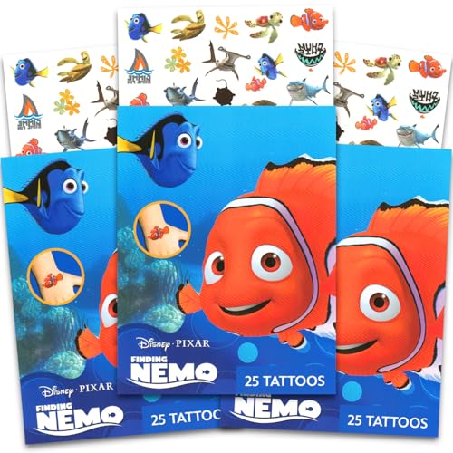 75 Pcs Finding Nemo Temporary Tattoos for Boys Girls Kids Bundle image 3