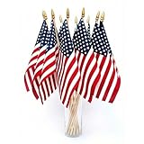 Online Stores 12-Pack US Stick Flag Standard, Wood Stick with Spear Tip, 8 by 12-Inch