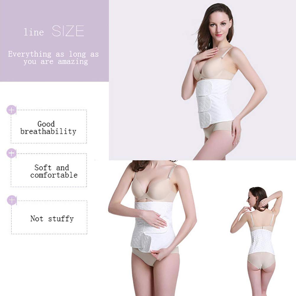 Post Belly Band Postpartum Cintura per Cintura Cinturante per Pancia, Shapewear, Cintura pelvica/Sezione c/Cotone Traspirante 2 in 1,Bianca,M