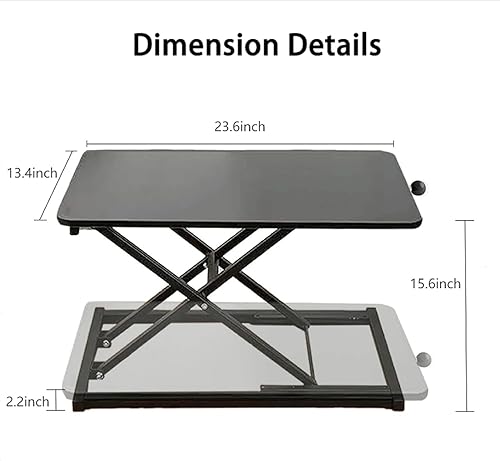 Miniatura 2 de Convertidor de escritorio de pie de altura ajustable, elevador de teclado para elevador de escritorio de pie, soporte de teclado de computadora para