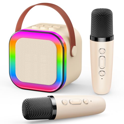 Dislocati Kinder Geschenke Spielzeug für 3-12 Jahre, Tragbarer Karaoke Maschine mit 2 Bluetooth Karaoke Mikrofon, Ideal für Familienfeiern, Freundestreffen und Outdoor Microphone Kinder