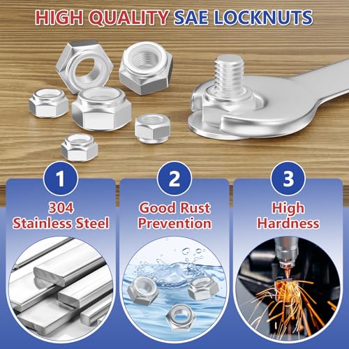 Jorrep JO-150 Lock Nuts, 150Pcs Hex Locknuts Assortment Kit thumb #1