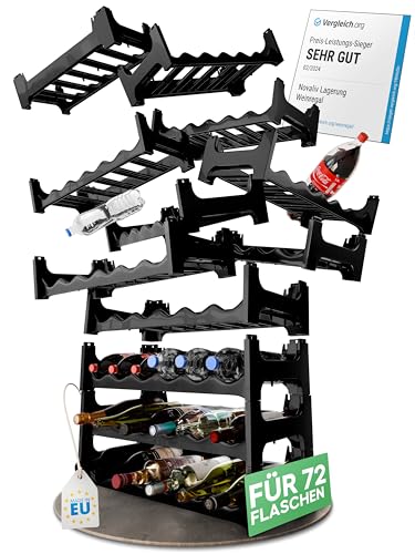 Novaliv casier à Bouteilles | vin Anthracite en Plastique Robuste pour 72 Bouteilles (Anthracite,...