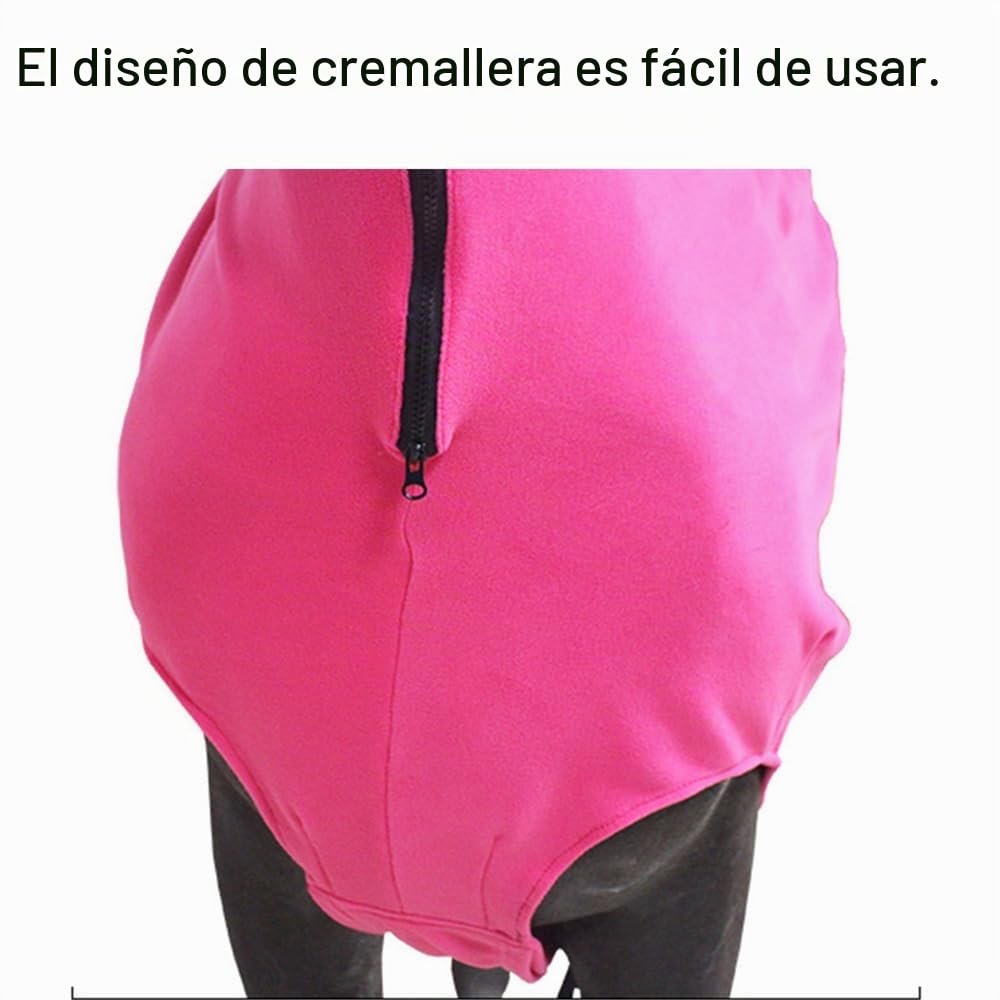 Capucha elástica con forro polar y cuello de caballo, cubierta protectora de melena con cremallera (grande, negro)