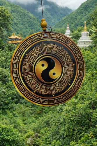 Image of Paradigm Pictures fengshui windchimes, Living Room Window Decoration Items (Bronze 8 Bells & Pipes) (Bell & Pipes Wind Chime for Home)