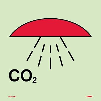 NMC National Marker Corp. IMO144P IMO, Symbol, Space Protected by Co2, 6 Inch X 6 Inch, Glow Vinyl Laminated