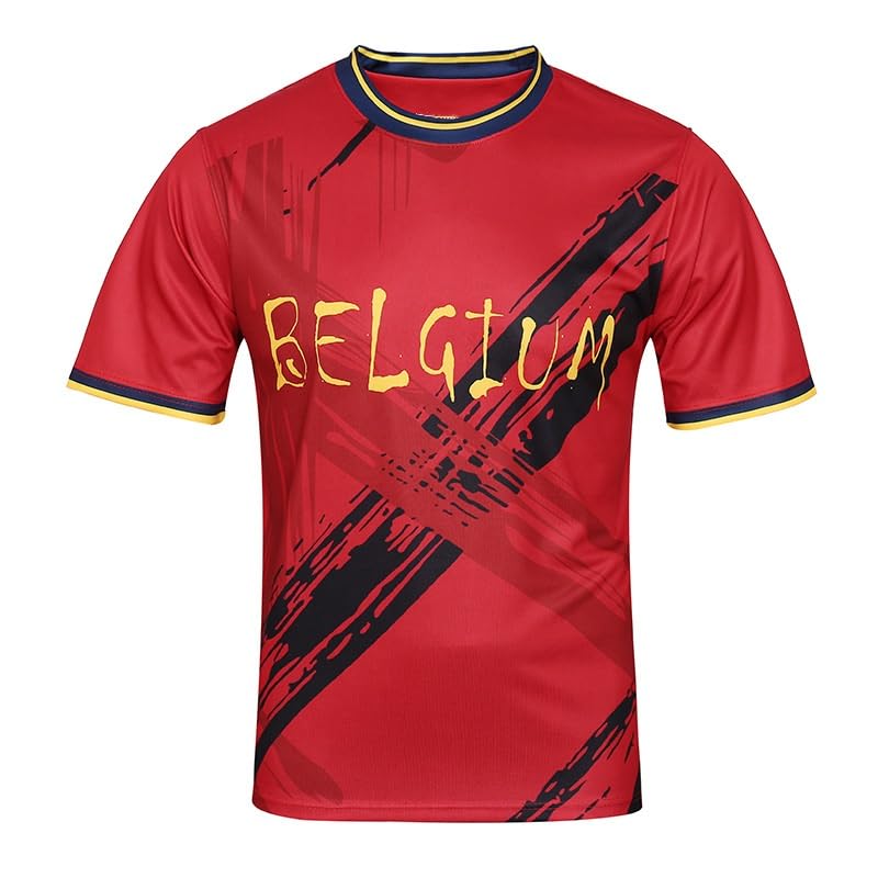 Maillot de football homme Belgique taille L coupe Europe coupe classique pour supporters