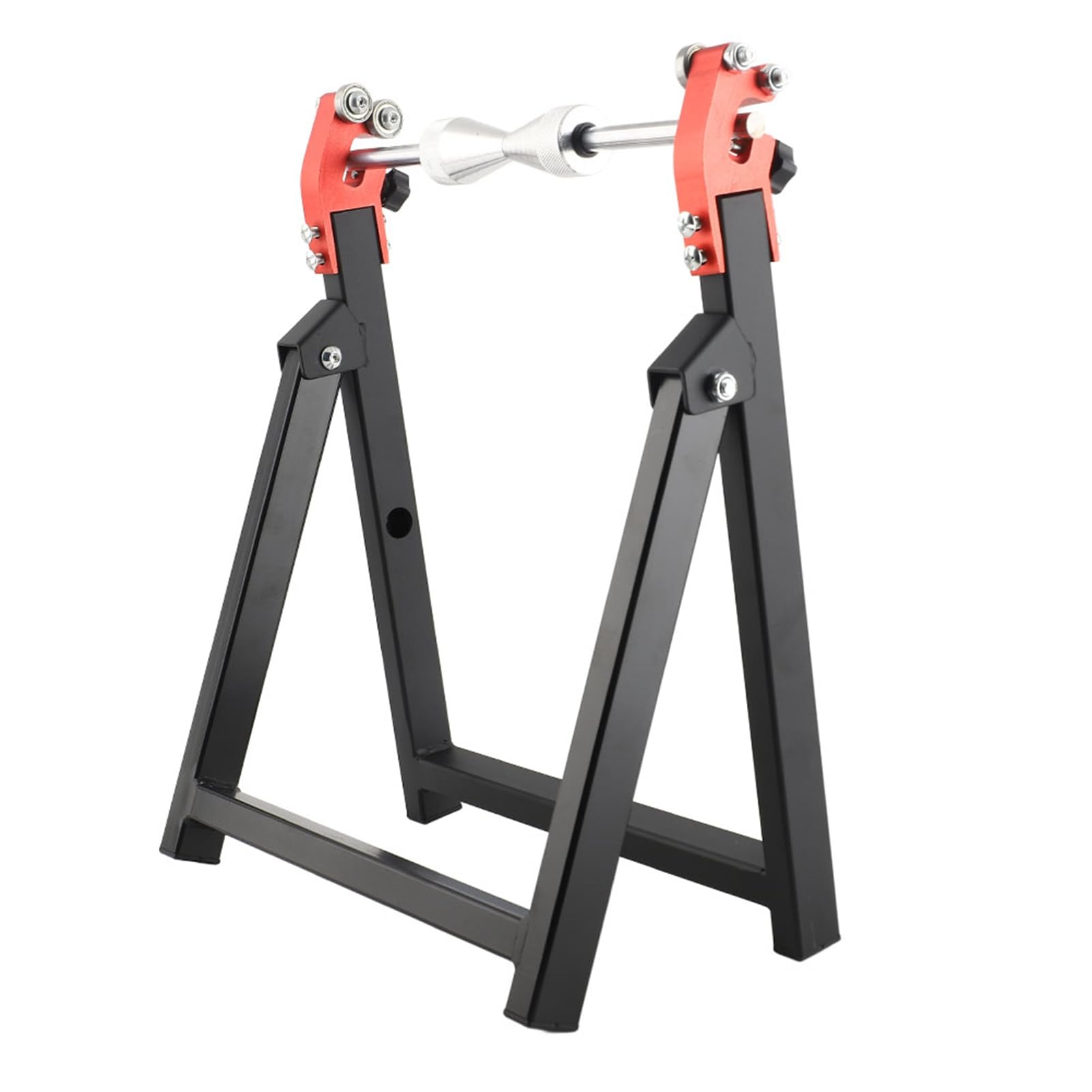 Soporte de Equilibrio Plegable para Balanceador de Ruedas de Motocicleta de 5 "x 23" para Nivelado Estático de Neumáticos, Material de Acero Duradero, Negro, con Accesorios de Instalación,