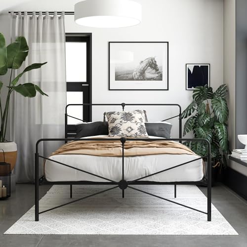 DHP Bradford Metal Bed, Frame with Headboard and...