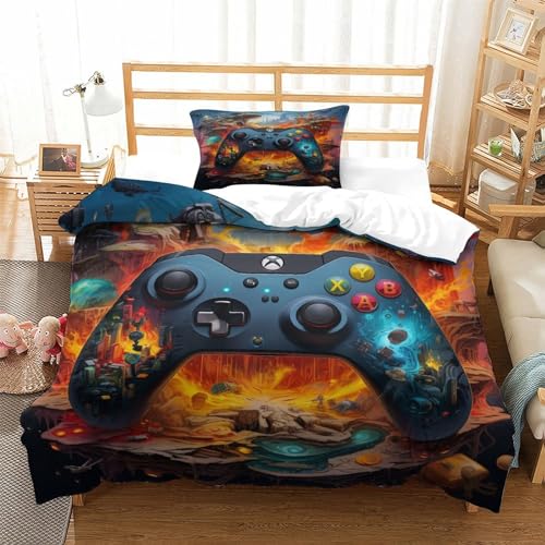 Funda nórdica de volcán 3D 135x200cm con funda de almohada 3