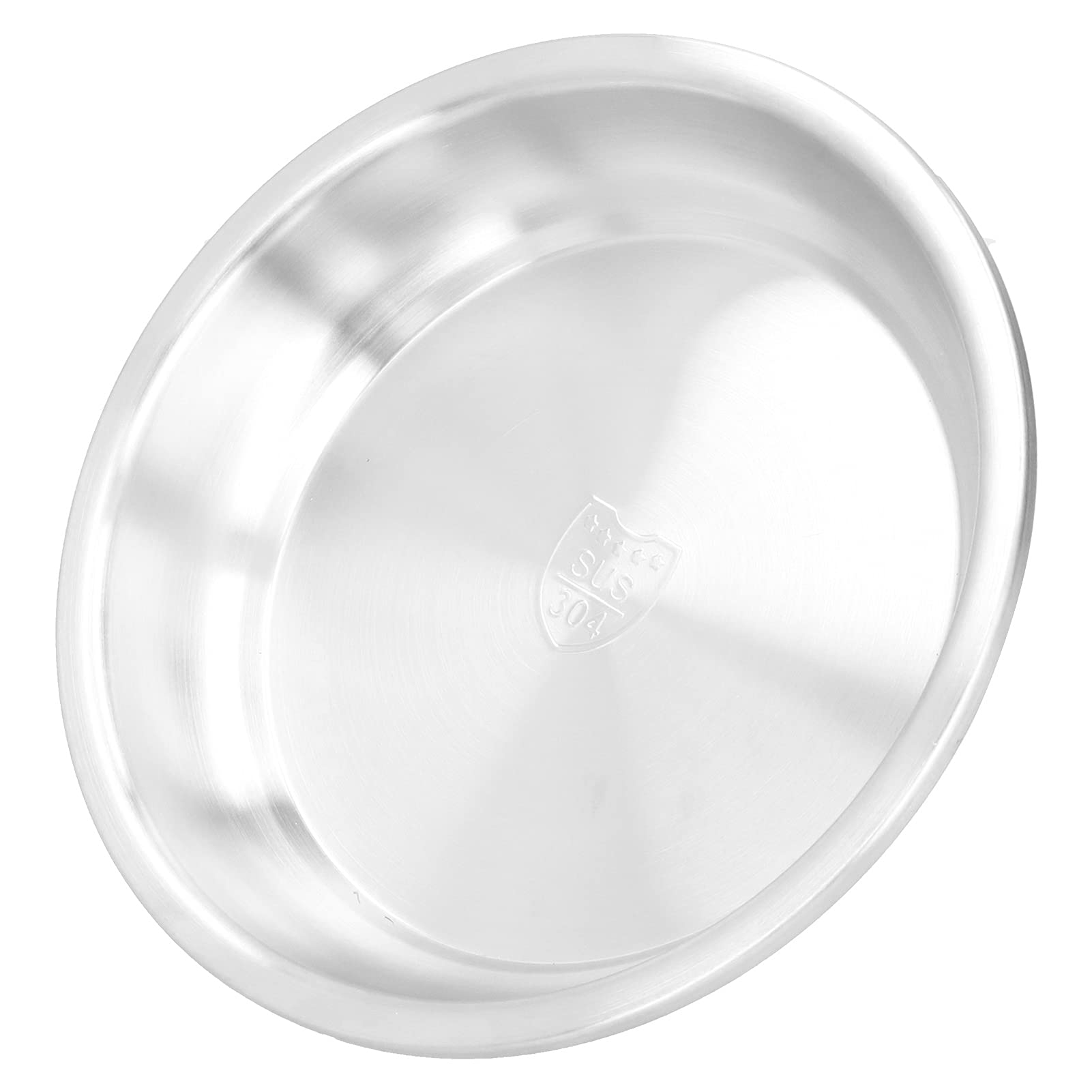 BORDSTRACT Piatti da Portata In Acciaio Inox, Piatti Rotondi Grandi e Resistenti, Ciotole Profonde per Minestra, Insalata, Antipasti, Dessert, Cibo da Campeggio, Cucina e Casa(26cm)