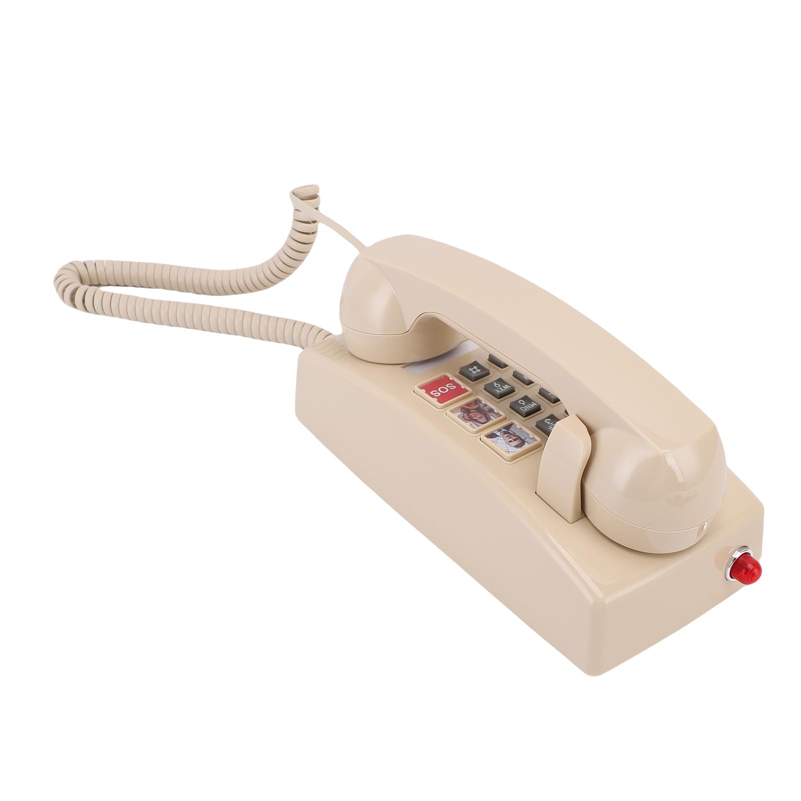 Telefon Stacjonarny w Stylu Retro, łatwy w Obsłudze, 3-stopniowy Poziom Głośności, Montowany na ścianie Telefon Stacjonarny do Domowego Biura, ścienny z funkcją